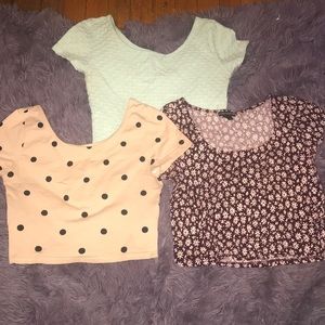 Bundle of fitted scoop crop tops